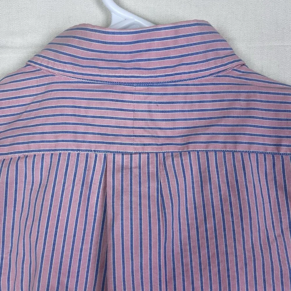 POLO RALPH LAUREN - Yarmouth Blue‎ & Pink Striped Oxford Dress Shirt 16-32